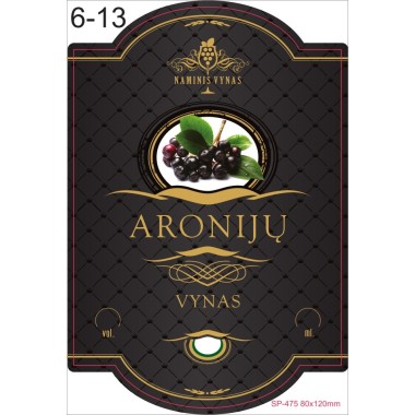 Etiketė JUODA Aronijų vynas
