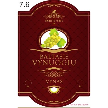 Etiketė BORDO Baltasis vynuogių vynas