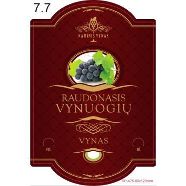 Etiketė BORDO Raudonasis vynuogių vynas