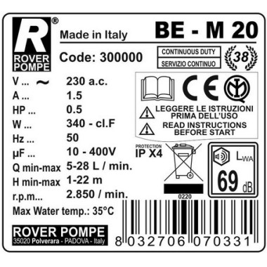 Elektrinis siurblys BE-M 20