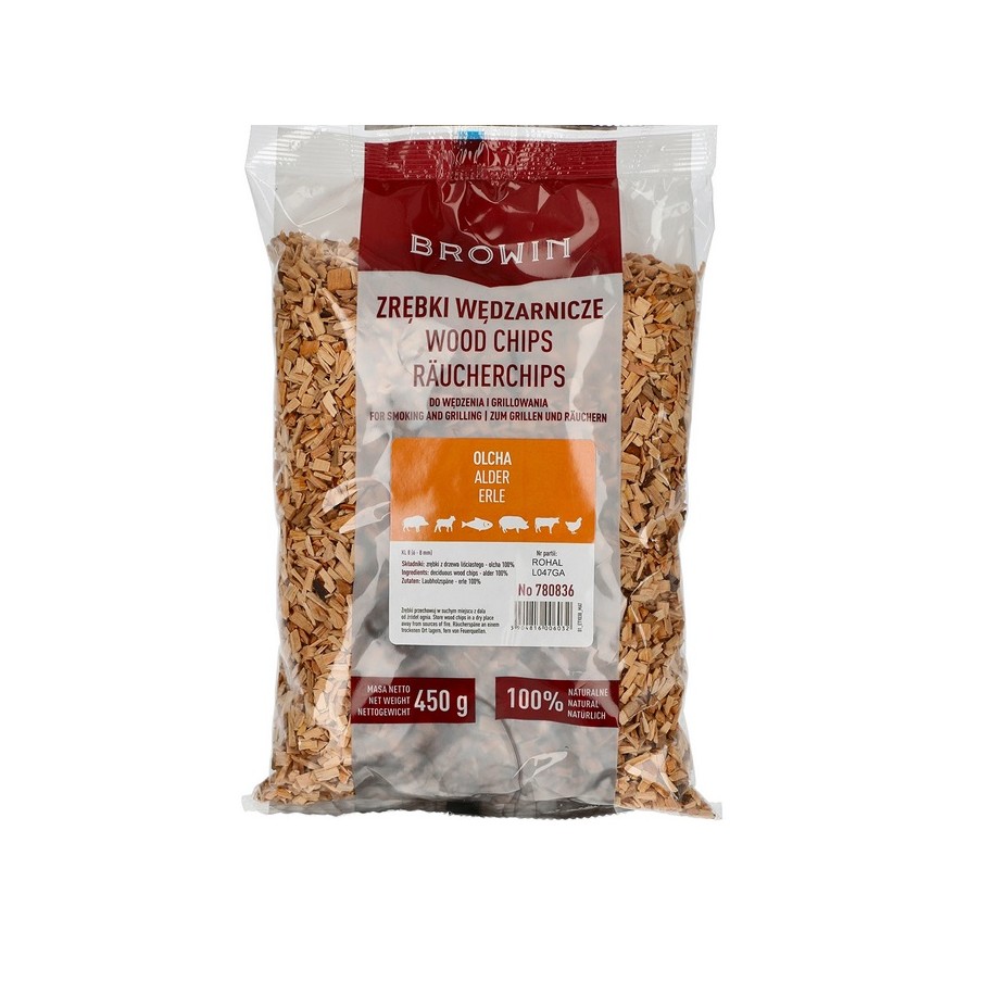 Alksnio medienos drožlės rūkymui/kepimui 450g