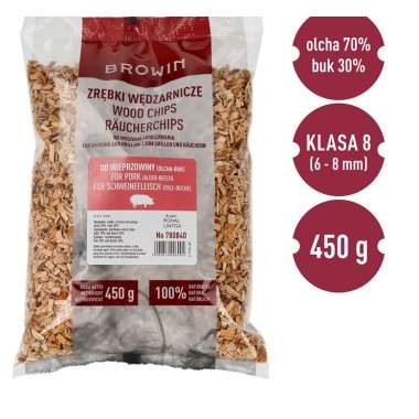Alksnio/Bukmedžio medienos drožlės kiaulienos rūkymui/kepimui 450g