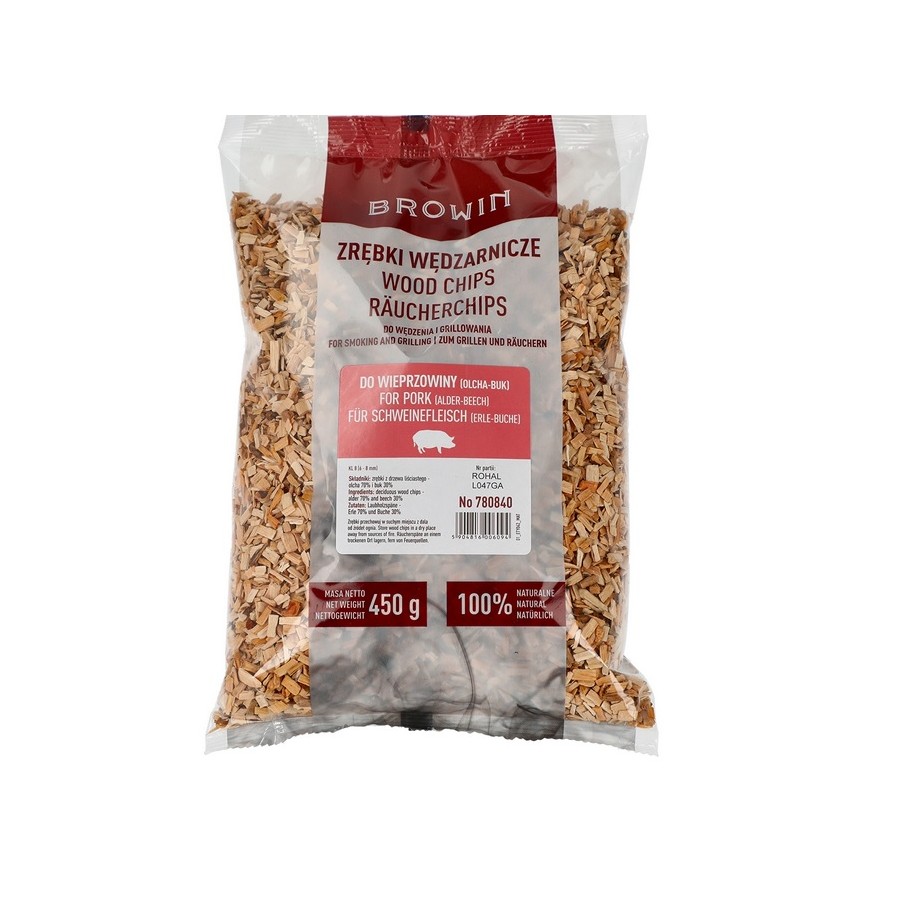 Alksnio/Bukmedžio medienos drožlės kiaulienos rūkymui/kepimui 450g