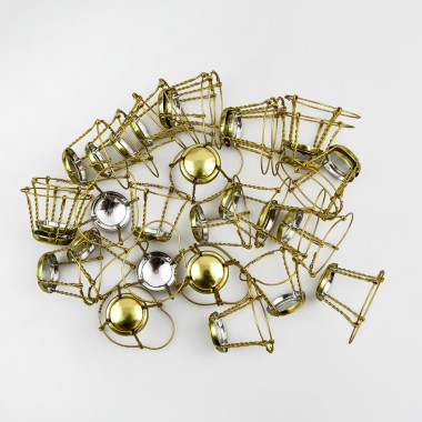 100 vnt Auksinės spalvos apsauginės vielutės su lėkštele