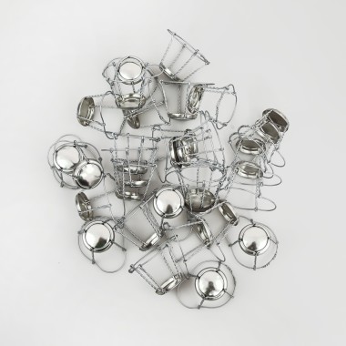 100 vnt Sidabrinės spalvos apsauginės vielutės su lėkštele