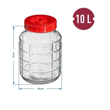 10 ltr Universalus stiklainis su užsukamu dangčiu
