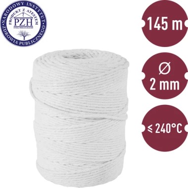 Baltas medvilninis špagatas (240 °C) 145 m