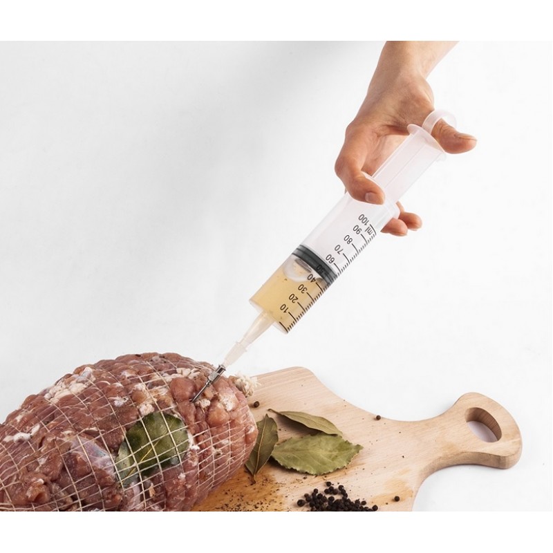 Švirkštas mėsai su 2 injekcinėmis adatomis
