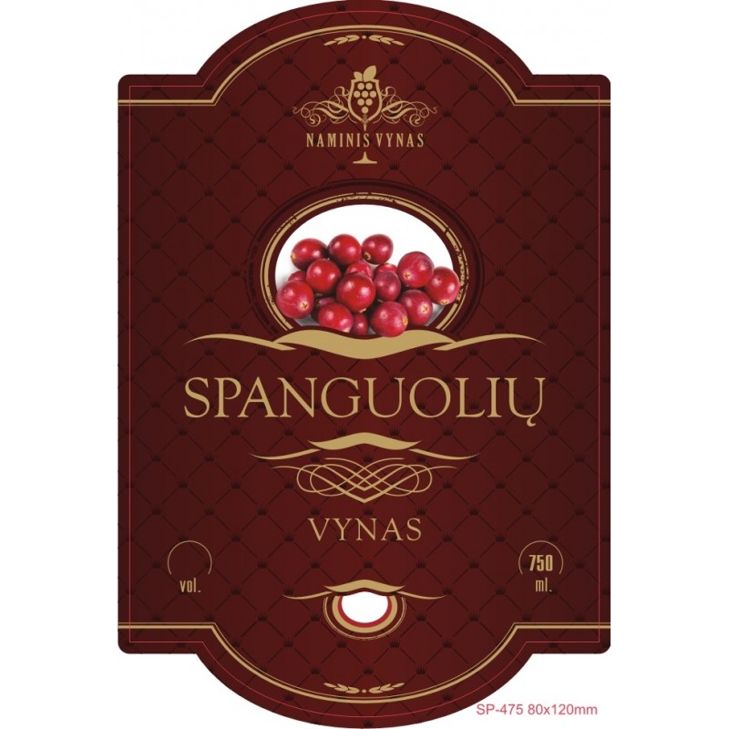 Etiketė BORDO Spanguolių vynas
